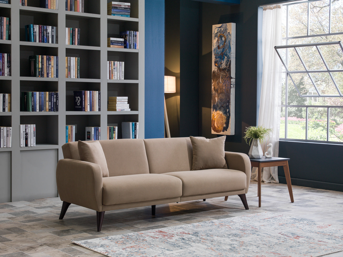 Lelana 78.75'' Sleeper Sofa with Storage Blue by Bellona